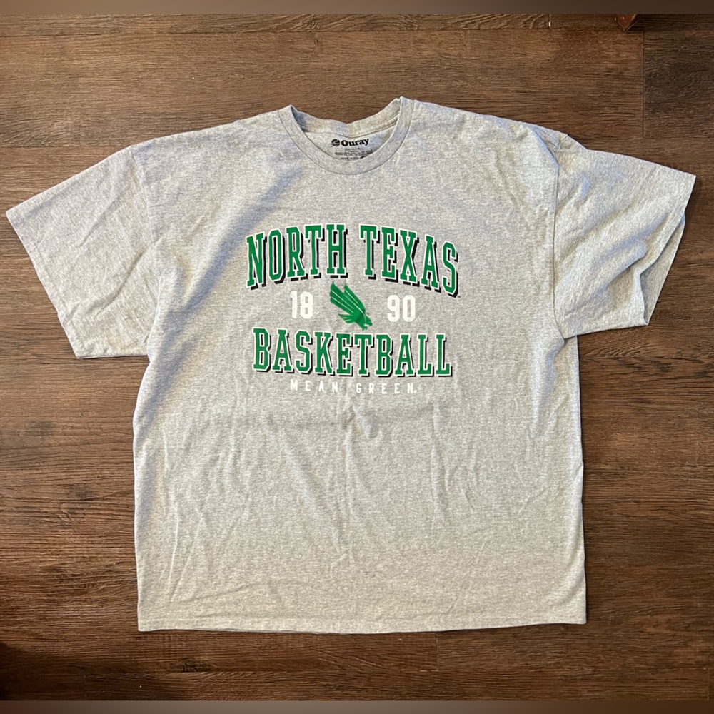 Ouray brand 2X university of North Texas UNT basketball short shirt sleeve shirt